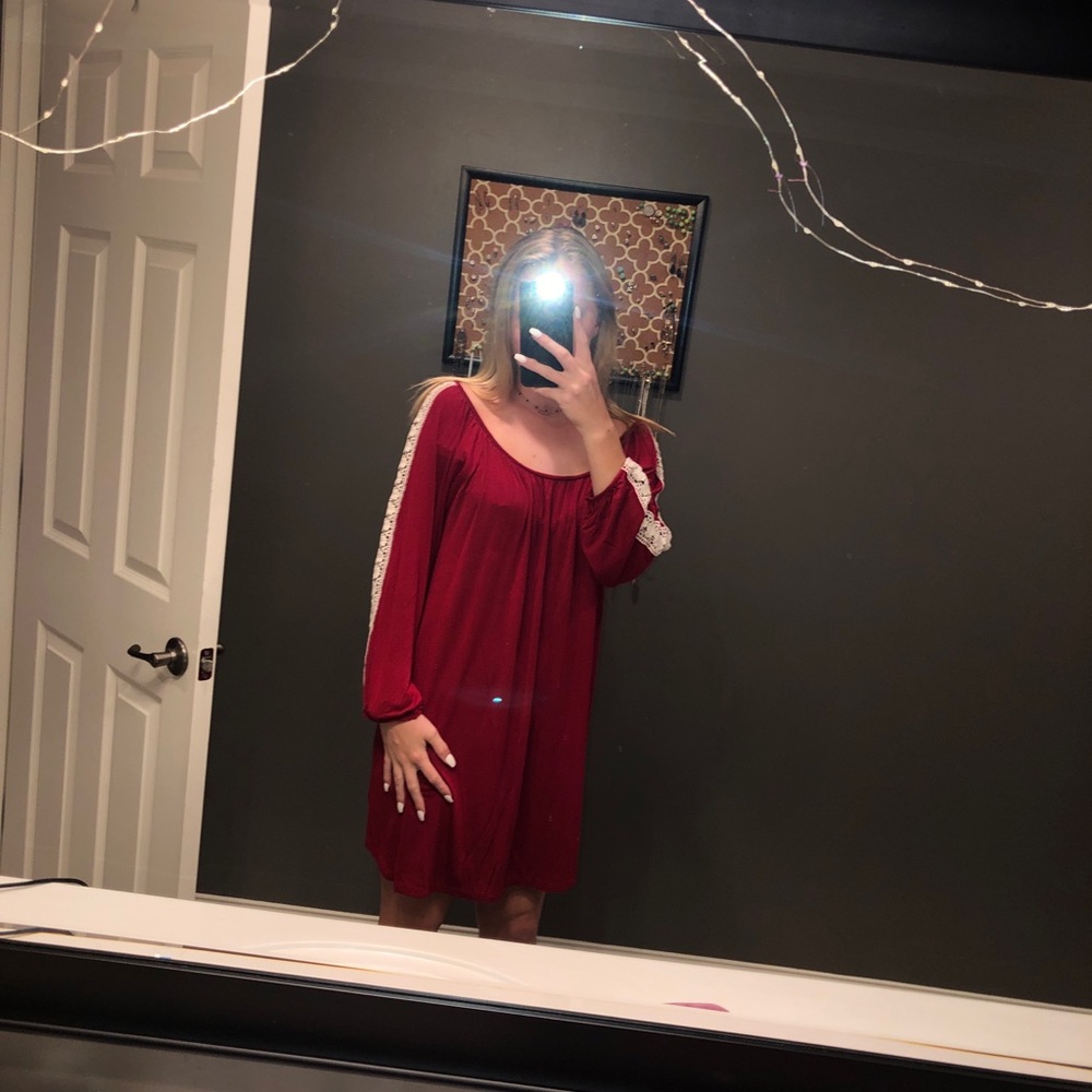 red wide necked fab’rik dress